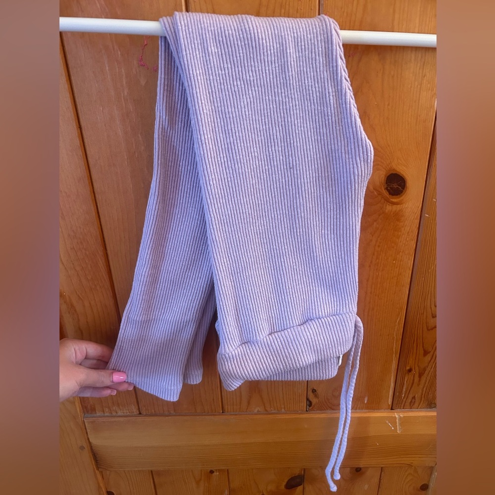 Fashion Nova Lilac Ribbed Knit Trousers